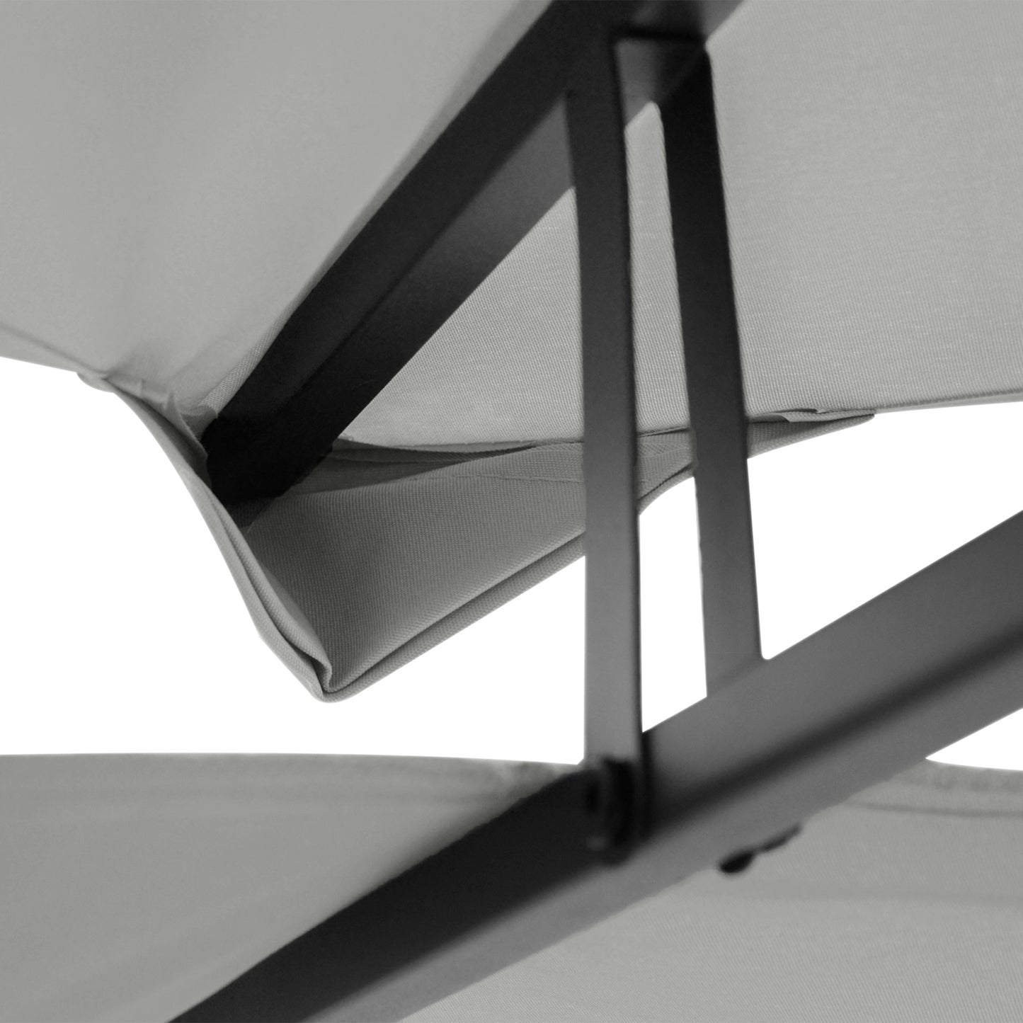 Outsunny Ersatzdach für Metallpavillon 3x4m wasserabweisend Pavillondach mit Doppeldach, Ersatzbezug für Gartenpavillon Partyzelt Gartenzelt Polyester Hellgrau