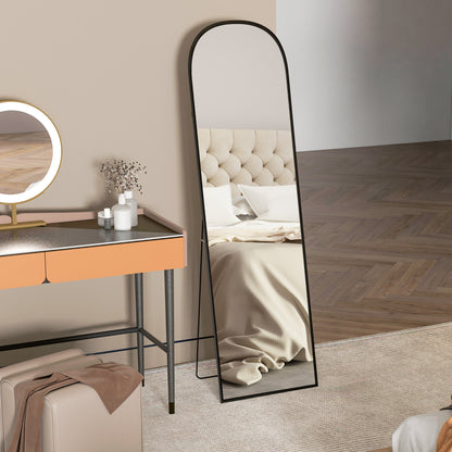 HOMCOM Standspiegel, Ganzkörperspiegel, modernes Design, 50 cm x 1,5 cm x 161,5 cm, Schwarz