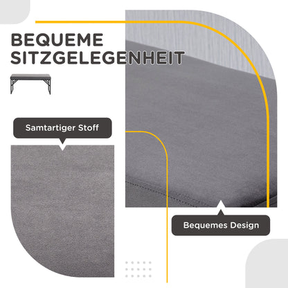 HOMCOM Sitzbank mit Polsterauflage, Schuhbank, Flurbank, inkl. Polster, Dunkelgrau + Schwarz