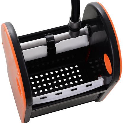 HOMCOM Rollbarer Reinigungseimer, Moppeimer, Mopp-Presse, 26 L, Kunststoff, Orange