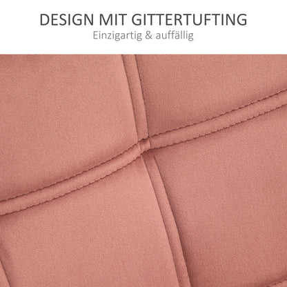 HOMCOM Polstersessel, Akzentsessel, Skandi Design, Samtoptik, bis 120 kg, Kautschukholzbeine, Rosa
