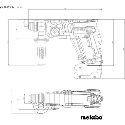 Cordless hammer drill - METABO - KH 18 LTX 24 - 18 V - MetaBOX 165 L