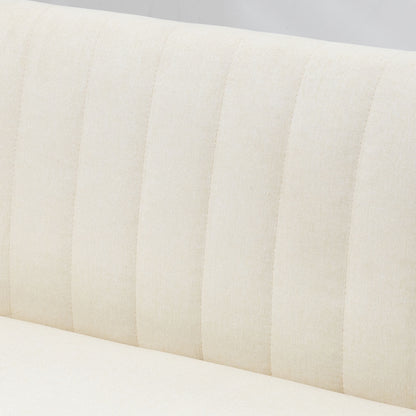 HOMCOM 2-Sitzer Sofa, weiche Polsterung, pflegeleichter Bezug, bis 150 kg, 117 x 56,5 x 77 cm, Cremeweiß