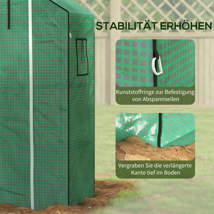 Outsunny Ersatzfolie für Gewächshaus, Ersatzabdeckung mit UV-Schutz, Rolltür, Seitenfenster, 140 x 73 x 190 cm, Grün