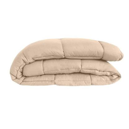 POYET MOTTE Microfiber duvet 400g / m² CALGARY - 220 x 240 cm - Pebble gray and Gimgember brown