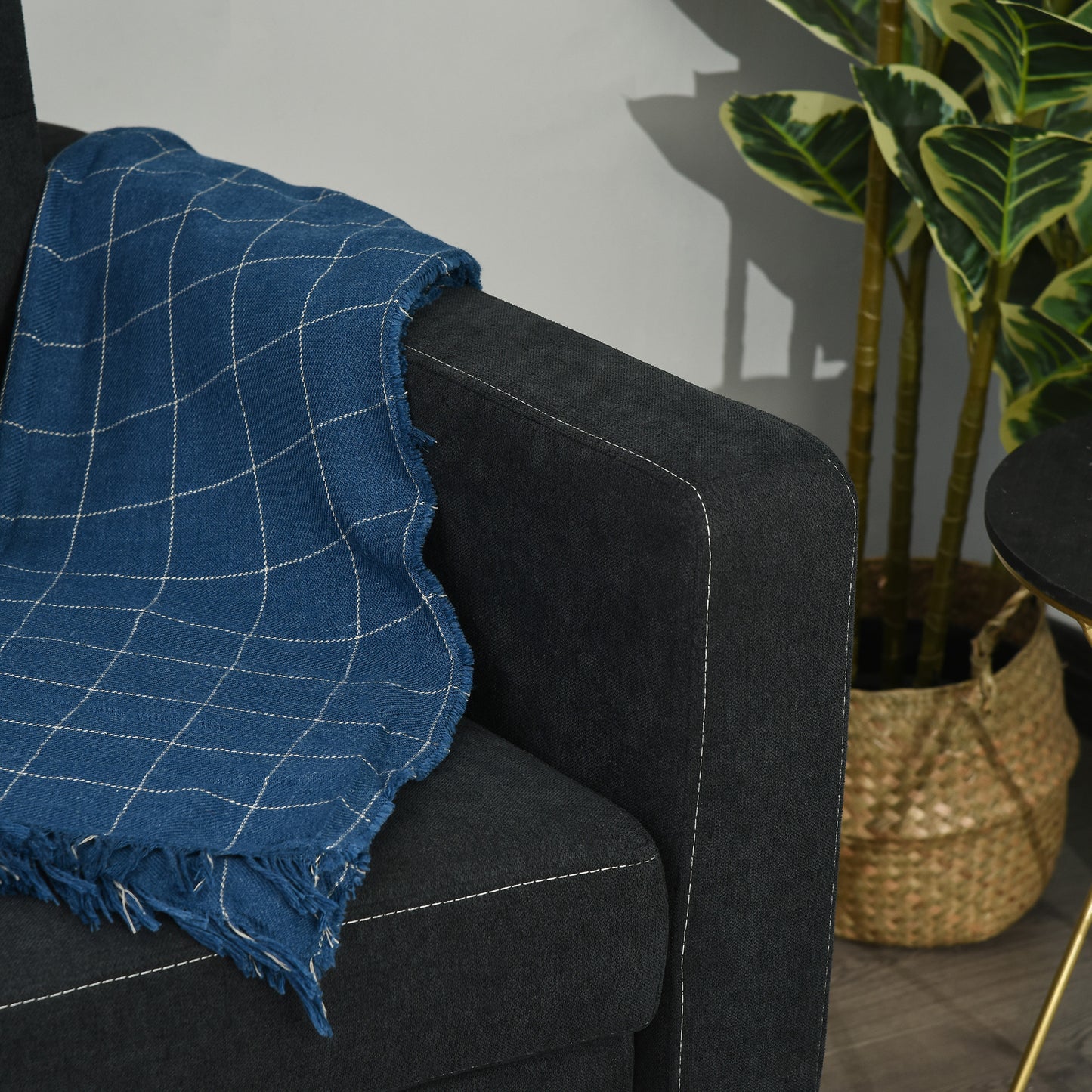 HOMCOM 2-Sitzer Sofa mit Bettfunktion, Verstellbarer Rückenlehne, Polstersofa, Samtoptik, für Wohnzimmer, Schlafzimmer, Schwarz