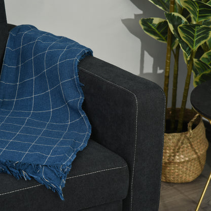 HOMCOM 2-Sitzer Sofa mit Bettfunktion, Verstellbarer Rückenlehne, Polstersofa, Samtoptik, für Wohnzimmer, Schlafzimmer, Schwarz