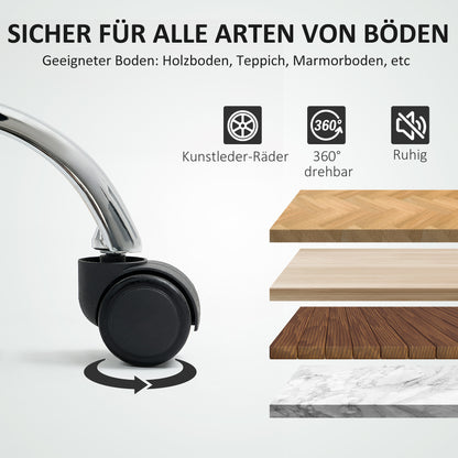 HOMCOM Bürostuhl, Drehstuhl, drehbarer Schreibtischstuhl, verstellbar, rollbar, Schwarz