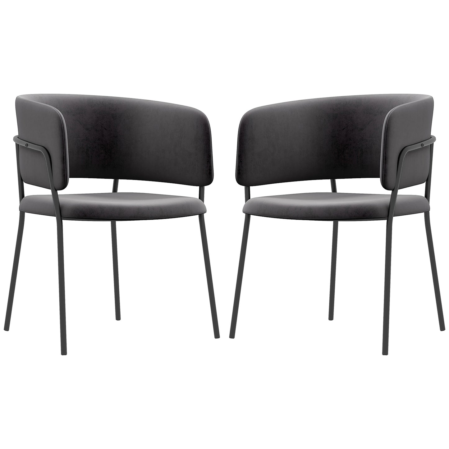 HOMCOM Polsterstuhl, modern und komfortabel, 57x53x73cm, Grau