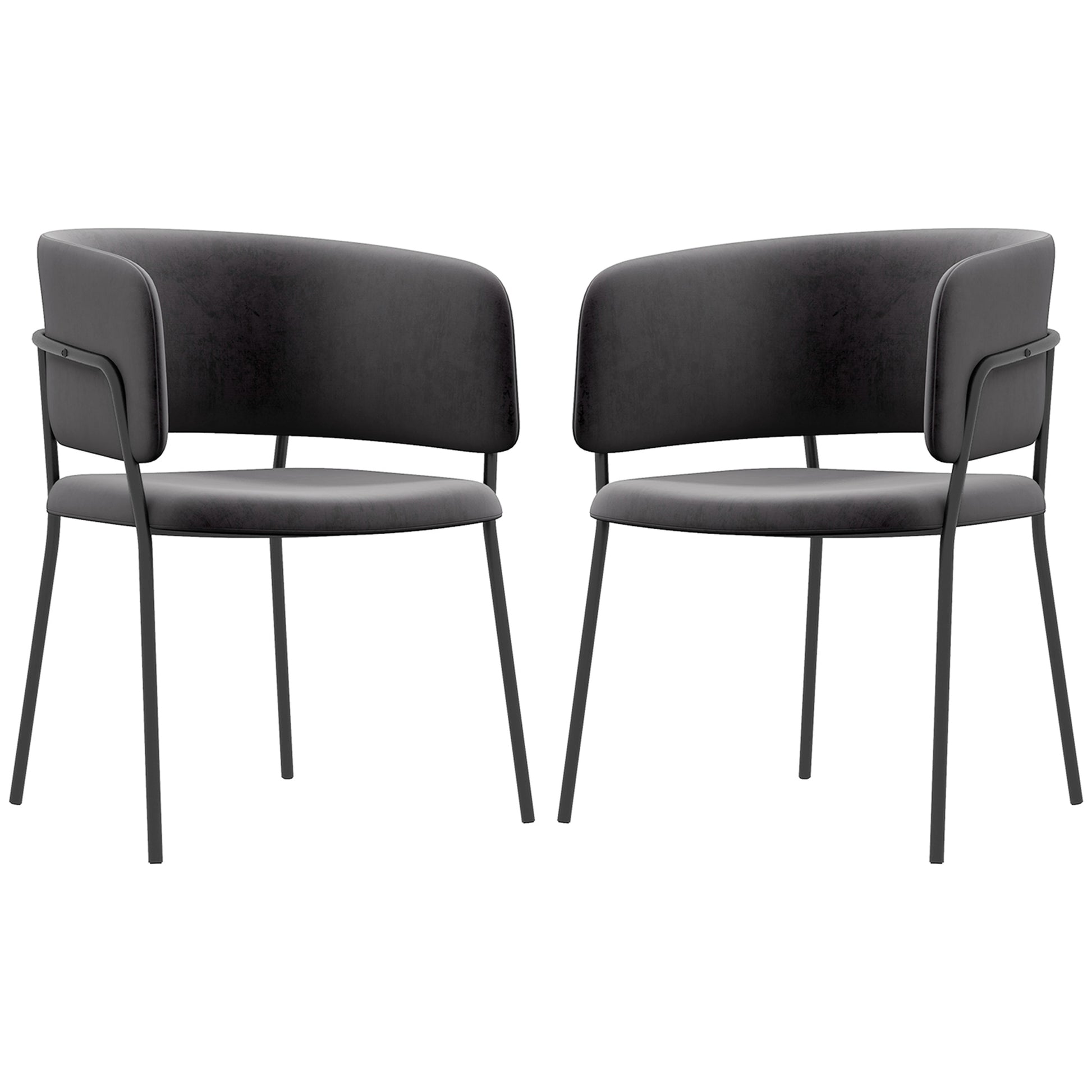 HOMCOM Polsterstuhl, modern und komfortabel, 57x53x73cm, Grau