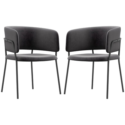 HOMCOM Polsterstuhl, modern und komfortabel, 57x53x73cm, Grau