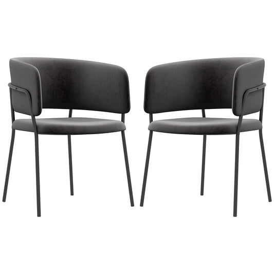 HOMCOM Polsterstuhl, modern und komfortabel, 57x53x73cm, Grau