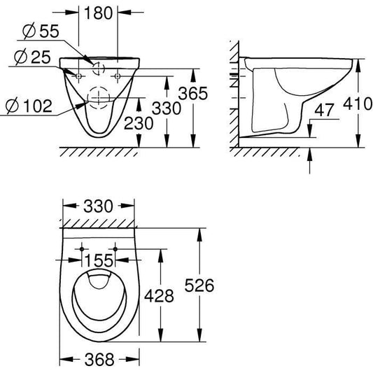 GROHE - Wall-hung toilet bowl