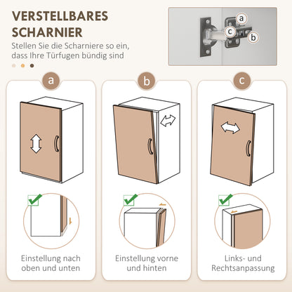 HOMCOM Küchenschrank, Buffet, 3 Schubladen, 3 Regale, viel Stauraum, 89x39,5x168cm, Weiß