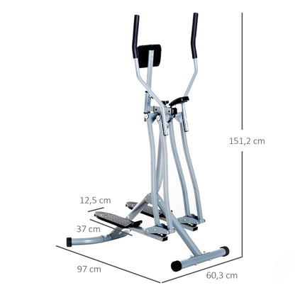 HOMCOM Crosstrainer, Heimtrainer, LCD-Display, einstellbares Brustpolster, Stahl, Silber, 96 x 60 x 152cm