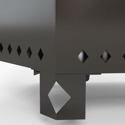 Outsunny Feuerschale Feuerstelle Feuertonne, inkl. Schürhaken, 45 x 38,8 x 46,5 cm, Silber + Schwarz