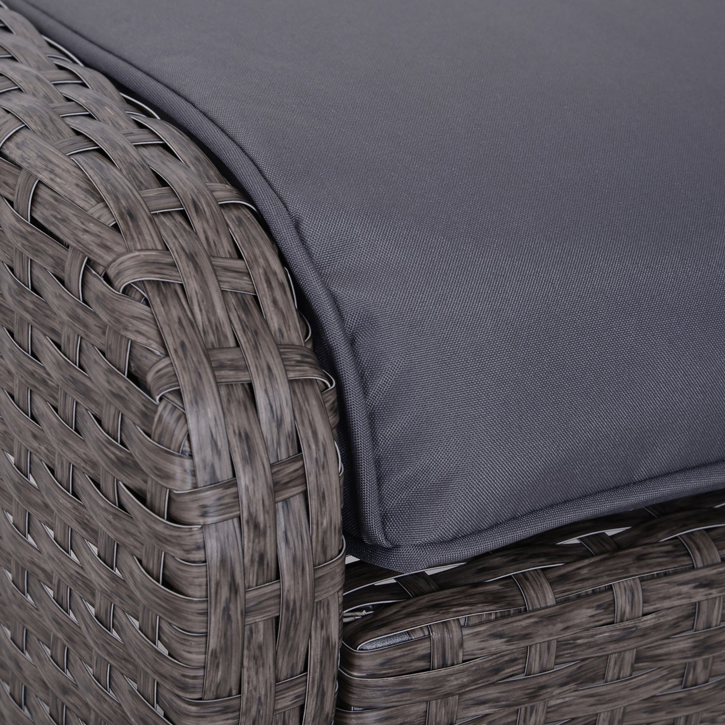 Outsunny 5-tlg. Polyrattan Gartenmöbel Sitzgruppe Gartenset Sofagarnitur Garnitur Lounge mit Kissen Dunkelgrau 2 x Sessel 1 x Couchtisch 2 x Hocker