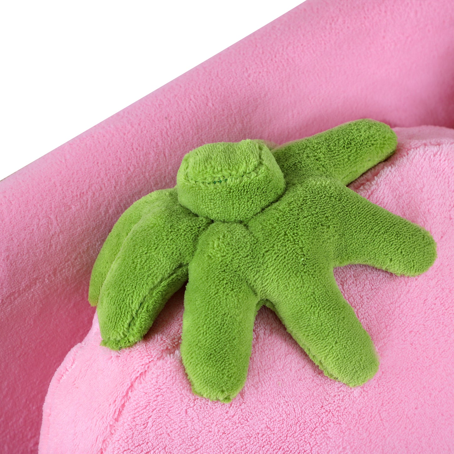 HOMCOM Kindersessel Kindersofa mit Korallenvlies-Optik, massiven Holzfüßen Sessel aus Schaumstoff Kinderstuhl für Kinderzimmer, Spielzimmer, 90 x 53 x 48cm, Rosa