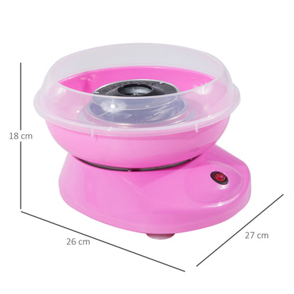 HOMCOM Zuckerwattemaschine für Zuhause Cotton Candy Machine Zuckerwatte Maschine mit Stäbchen und Messlöffel Höhe 18 cm 550W für Kinderfest, Geburtstag, Party Rosa
