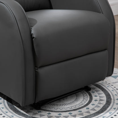 HOMCOM Relaxsessel mit Fußstütze, Liegesessel, ausklappbare Fußstütze, Kunstleder, Dunkelgrau