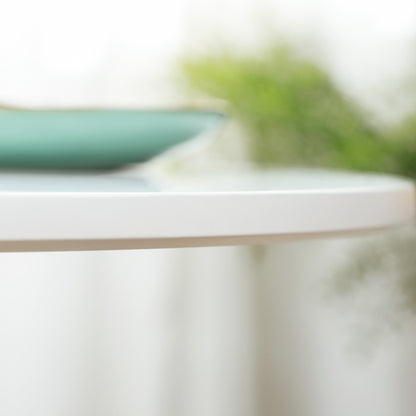 HOMCOM Esstisch für 2 Personen, runde Tischplatte, Stahlfuß, weiß, 70 x 70 x 75 cm