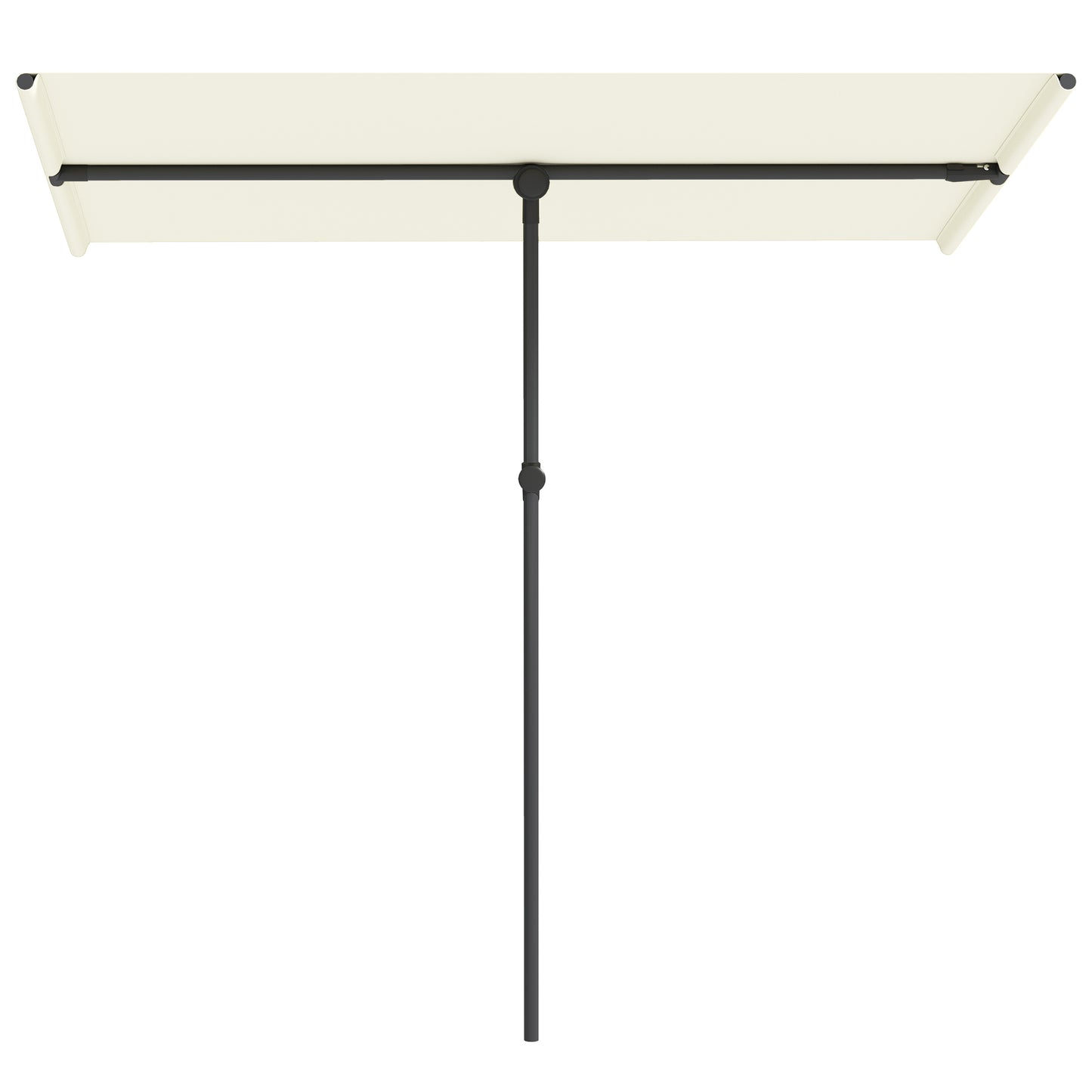 Outsunny Sonnenschirm 180 Grad drehbar Höhenverstellbar Gartenschirm mit Aluminium-Mast 150x205cm Beige