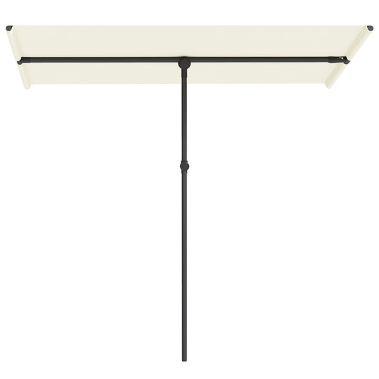 Outsunny Sonnenschirm 180 Grad drehbar Höhenverstellbar Gartenschirm mit Aluminium-Mast 150x205cm Beige