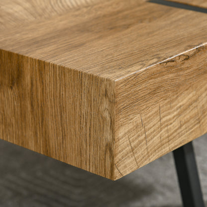 HOMCOM Couchtisch im Industriedesign 105 cm x 60 cm x 42 cm Schwarz + Braun