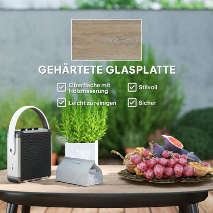 Outsunny Gartenmöbel Set från Polyrattan Lounge-Set mit 2er Sofa Sessel Glastisch Kissen für 4 Personen Dunkelgrau+Gelb