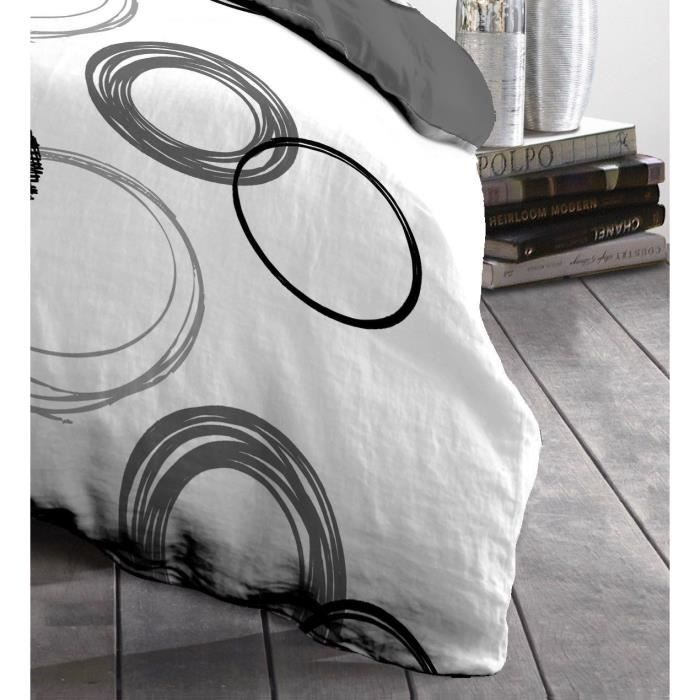 Audace microfiber duvet set - 1 duvet cover 140x200 cm + 1 pillowcase 63x63 cm - Light gray - Home Linen Passion
