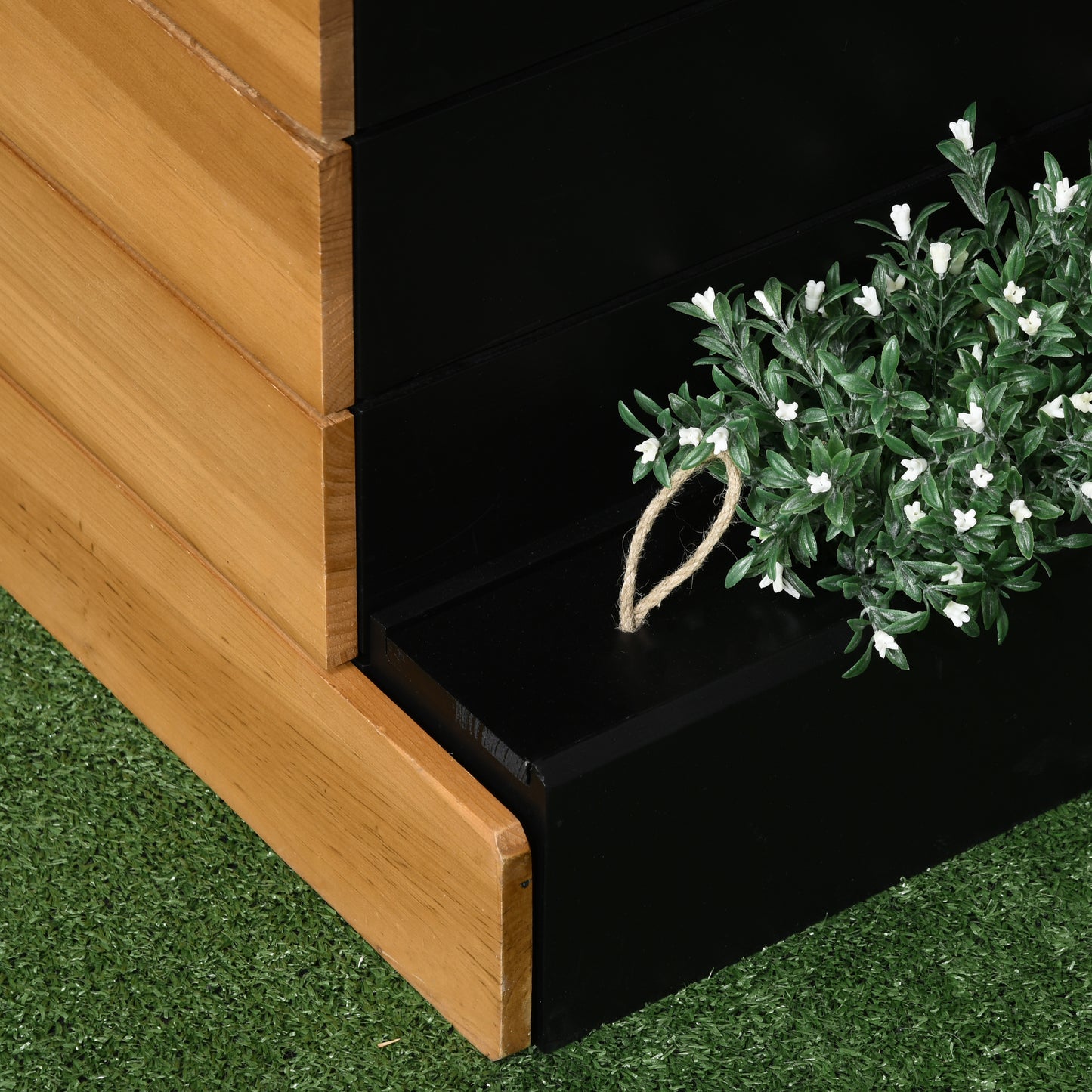 Outsunny Hochbeet mit 4 Pflanzkästen, Selbstbewässerungssystem, Vliesverkleidung, wetterbeständig, 79,5 cm x 49,5 cm x 80 cm