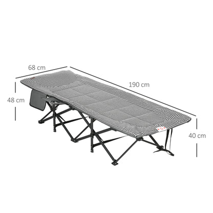 Outsunny Sonnenliege, klappbar, 1 Seitentasche, 1 Getränkehalter, 68 cm x 186 cm x 48 cm, Schwarz + Weiß
