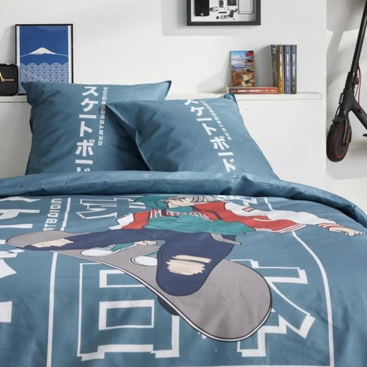 Bedding set - TODAY - JAVA - 2 people - 240x220 cm - Cotton - Japan print - Blue