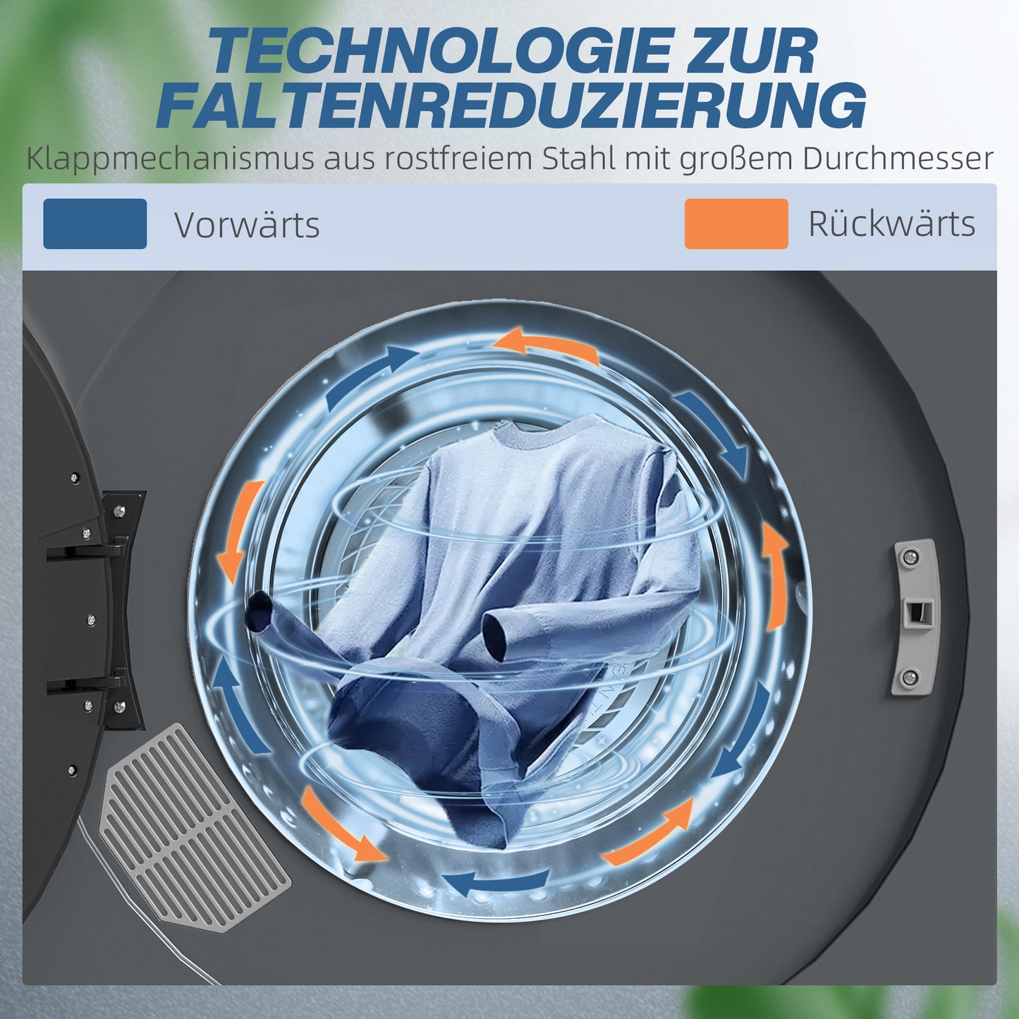 HOMCOM Wäschetrockner, 6 Programme, 40-60℃, 3 kg Kapazität, kompakt, Touch-Bedienung, Grau
