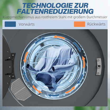 HOMCOM Wäschetrockner, 6 Programme, 40-60℃, 3 kg Kapazität, kompakt, Touch-Bedienung, Grau