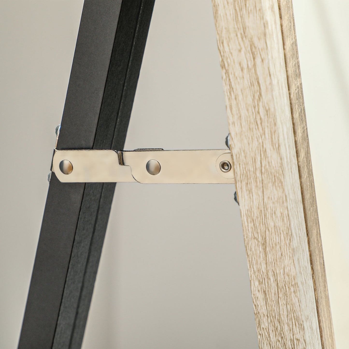 HOMCOM Ganzkörperspiegel, MDF-Rahmen, splitterfreie Folie, 162,6 x 53,3 cm, Naturholz