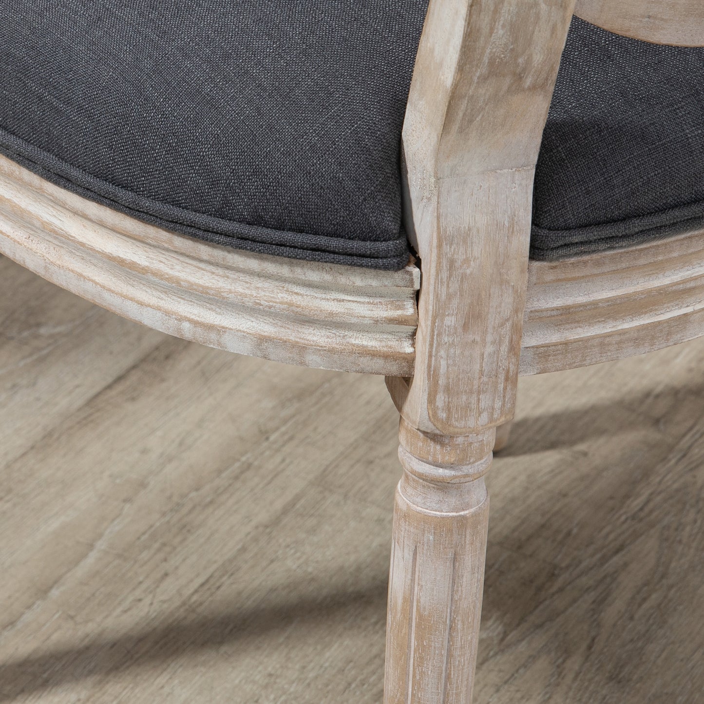 HOMCOM Küchenstühle im 2er-Set, weich gepolstert, Vintage-Design, Rattanoptik, Grau