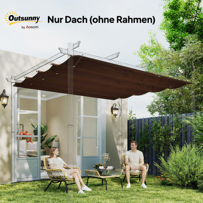 Outsunny Ersatzdach für 2,85 x 2 m Gartenpavillon, ausziehbar, einfache Montage, Polyester, Kaffee