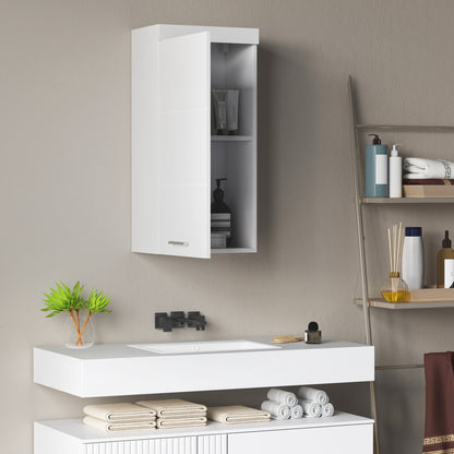 HOMCOM Zweistufiger Badezimmerschrank, Badkommode, wandmontiert, Spanplatte, MDF, Weiß