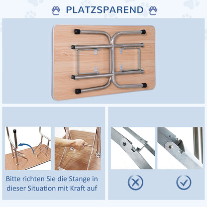 PawHut Dog Grooming Table, Height Adjustable, Foldable Pet Grooming Table, Dog Grooming Table, Dog Grooming Table, Clipping Table with Undercarriage for Dogs and Cats up to 100 kg, Blue