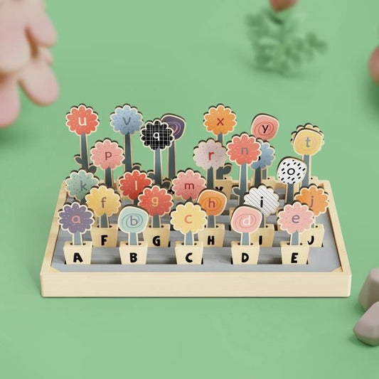 Abc Flowers - TOP BRIGHT - 26 Flower Pots - Uppercase Letters - Lowercase Letters - Alphabet