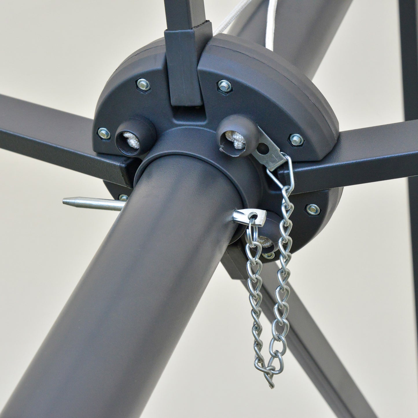 Outsunny Sonnenschirm Oval Cremeweiß 440 x 256 cm