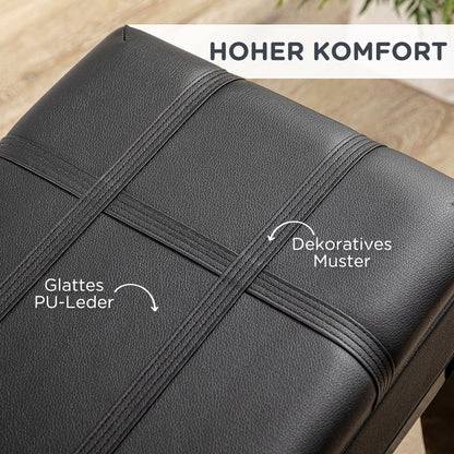 HOMCOM Klavierbank mit versteckten Stauraum, Sitzhocker, höhenverstellbar, Kunstleder, Schwarz
