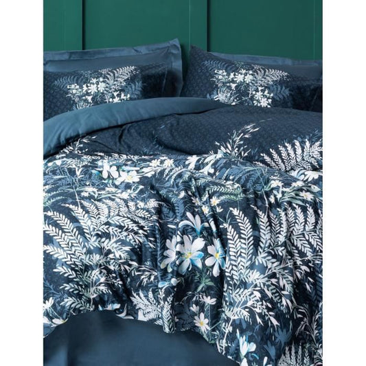 Bedding set - 1 duvet cover 220 x 240 cm + 2 pillowcases 60 x 60 cm - 100% cotton satin - Green