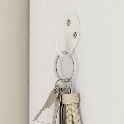 HOMCOM Garderobe mit Regal, Bank, Haken, Schuhfächern, Spanplatten, MDF, Weiß