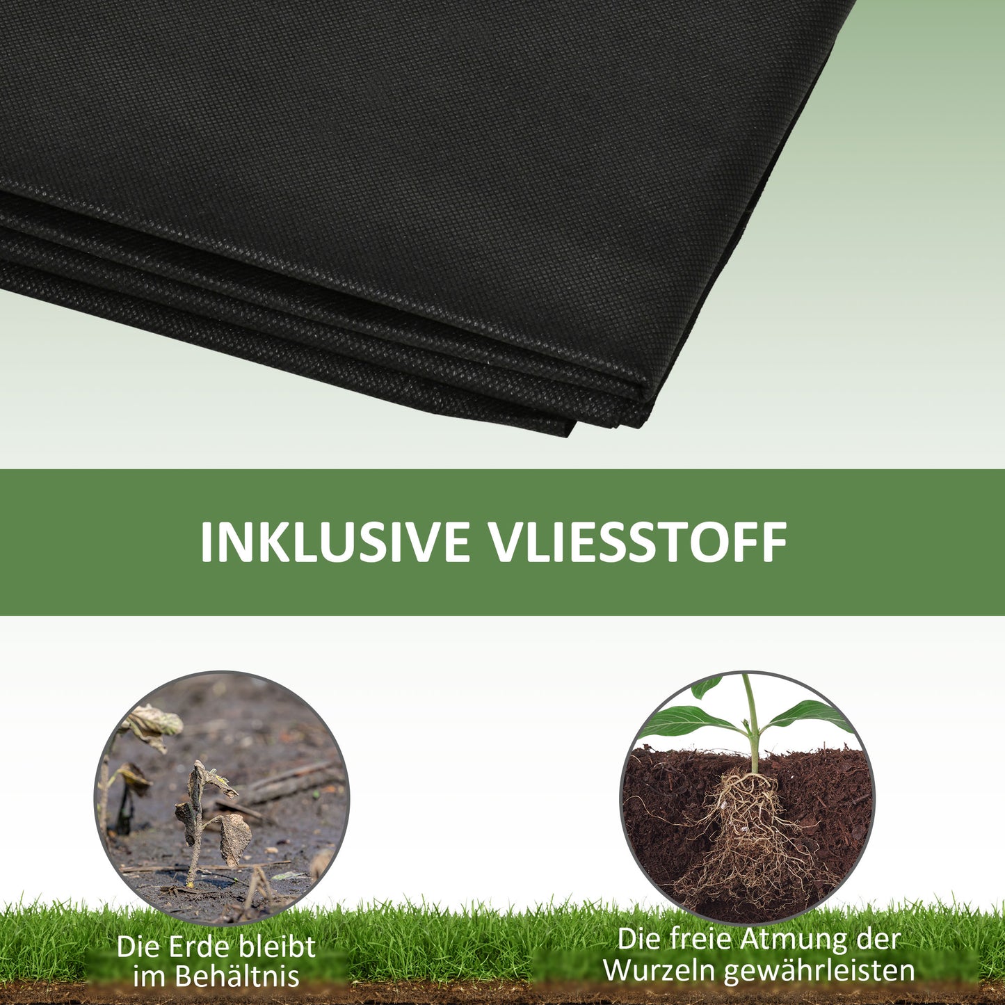 Outsunny Hochbeet, 2 Pflanzbereiche, Innenverkleidung aus Vlies, wetterbeständig, Massivholz, 244 cm x 61,5 cm x 27 cm