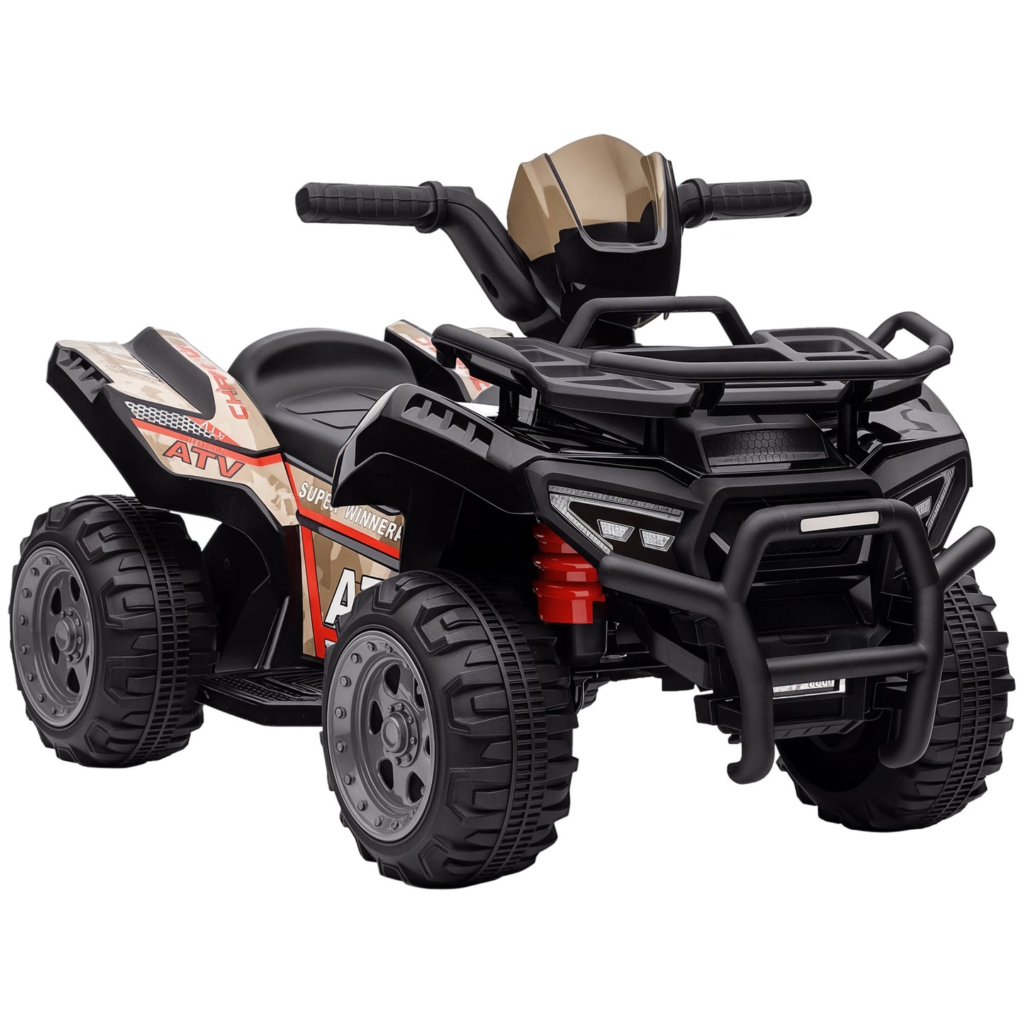 HOMCOM Kinder Quad Elektro 6V Kinderquad mit Vorwärtsfunktion, Musik, Elektro-Quad für Kinder 1,5-3 Jahre Schwarz