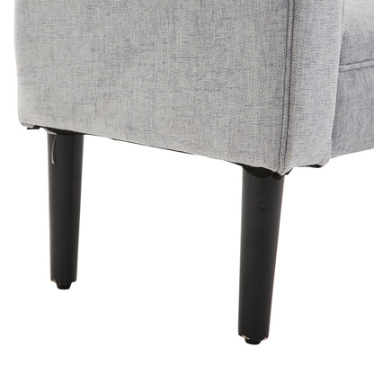HOMCOM Polsterbank Sitzbank Lounge Sitzhocker Flurbank Bettbank elegant mit gerollten Seiten Leinenstoff Schaumstoff Polyester Hellgrau 132 x 45,5 x 58 cm