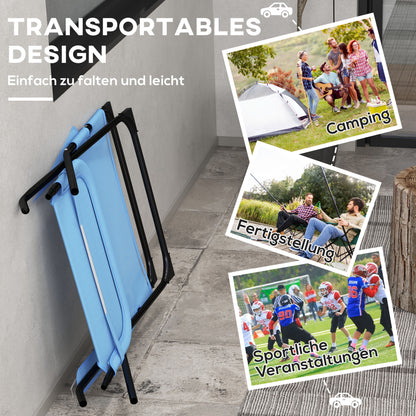 Outsunny Klappstuhl, 4-stufig verstellbar, atmungsaktiv, Metallgestell, 69 x 91 x 96 cm, Schwarz/Blau