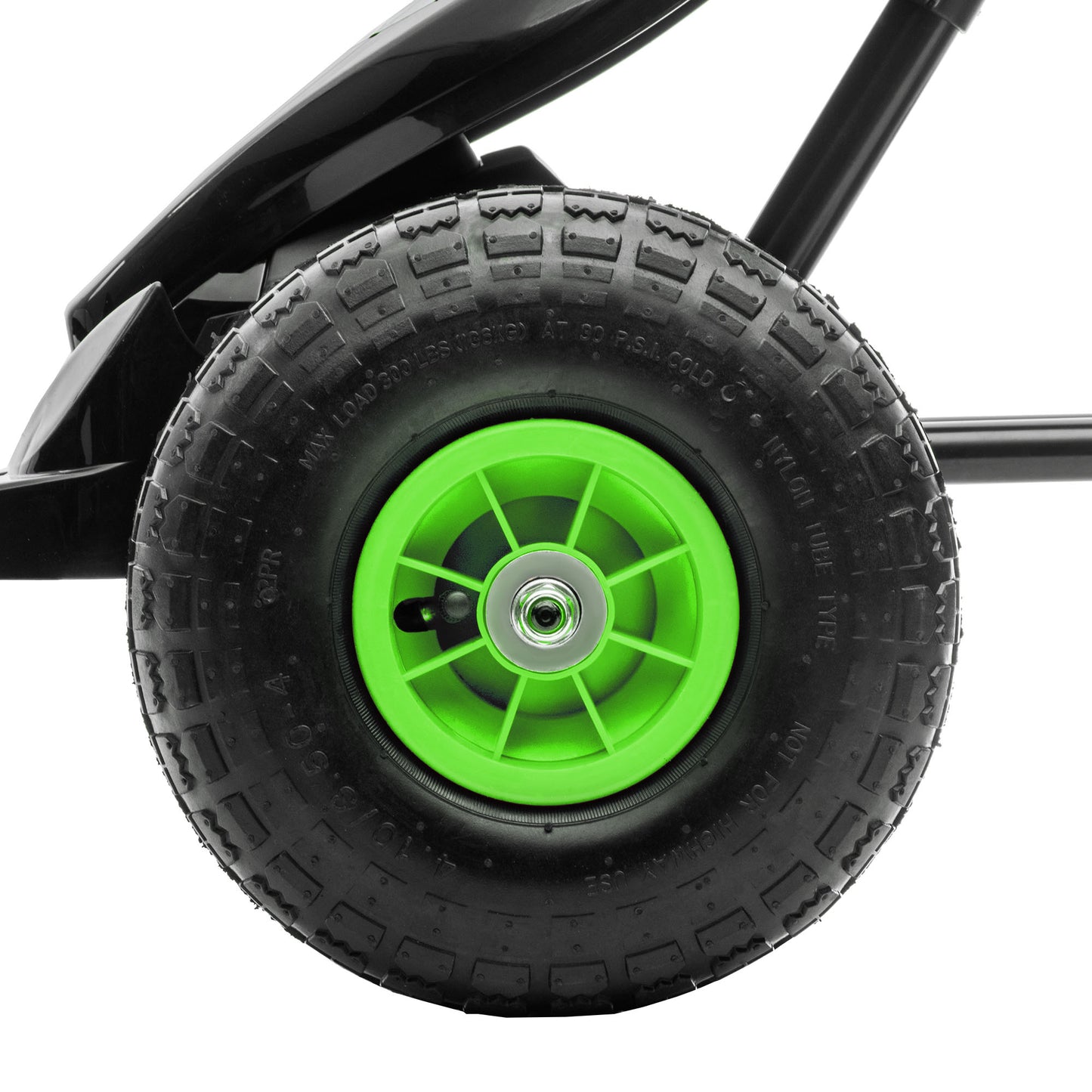 HOMCOM Kinder-Gokart, mit Pedalen, verstellbarem Sitz, In- und Outdoor, ab 5 Jahren, Grün+Schwarz, 121 x 58 x 61 cm